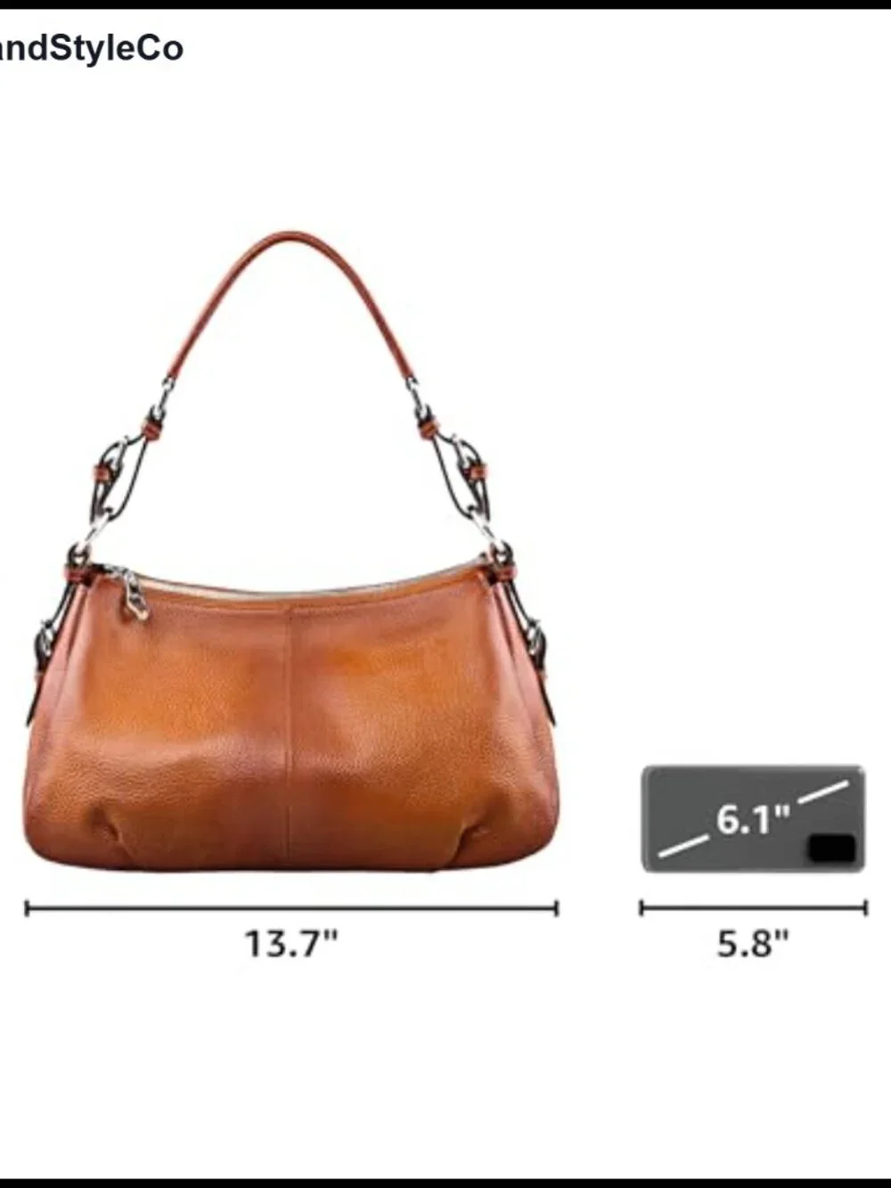 Genuine Leather Hobo Handbag - Top Handle Shoulder Bag